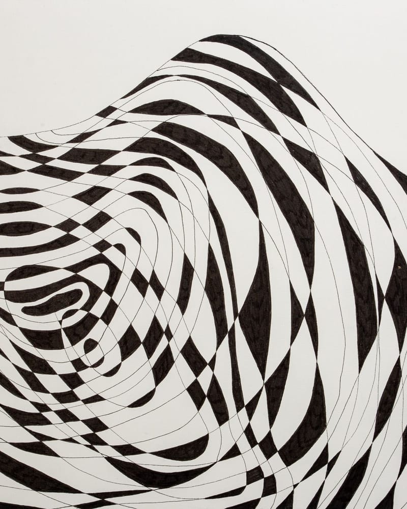 6 SOUNDWAVES pigment inkt op papier 30 x 30 cm Lenneke Overmaat