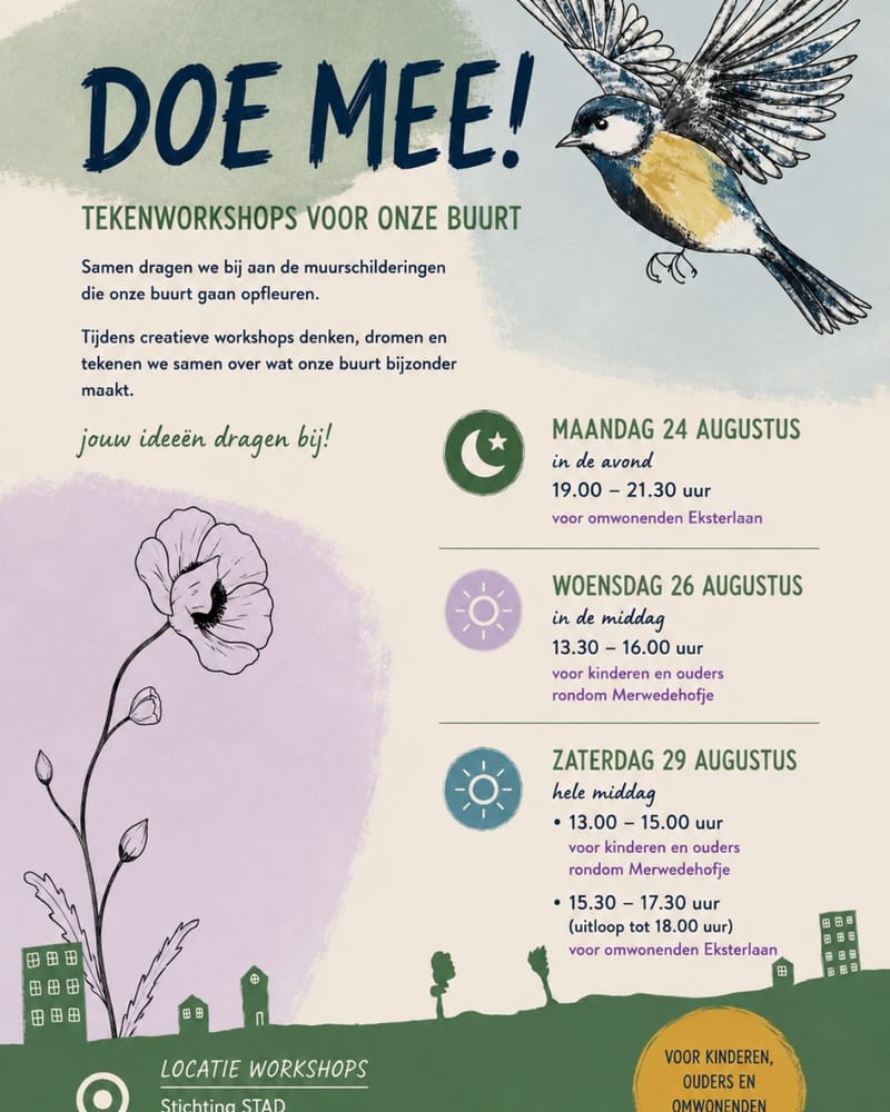 Flyer Workshops Murals Delftwijk voorzijde