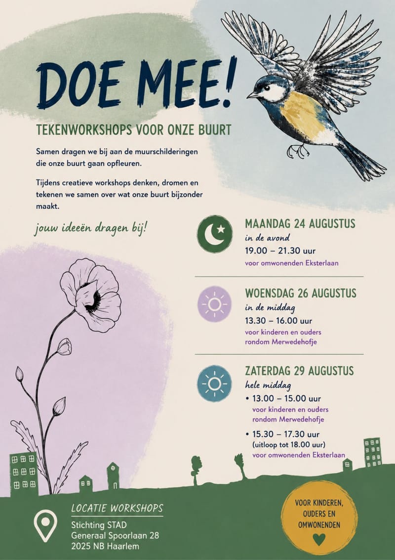 Flyer Workshops Murals Delftwijk voorzijde