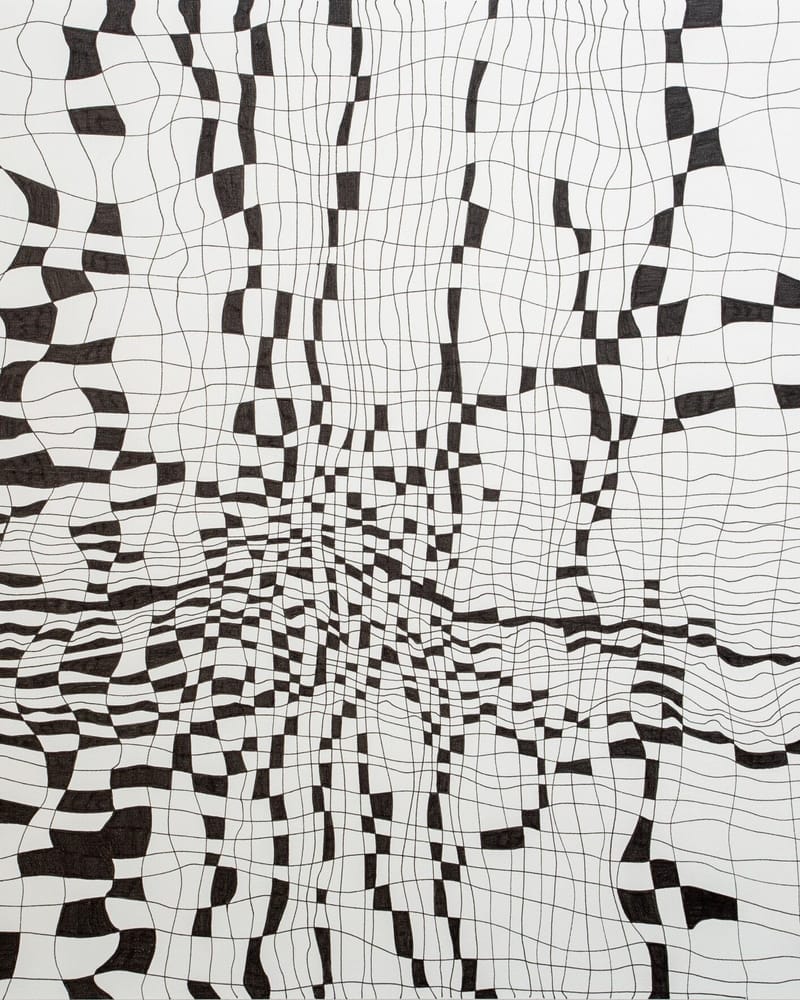 1 SOUNDWAVES pigment inkt op papier 60x40 cm Lenneke Overmaat