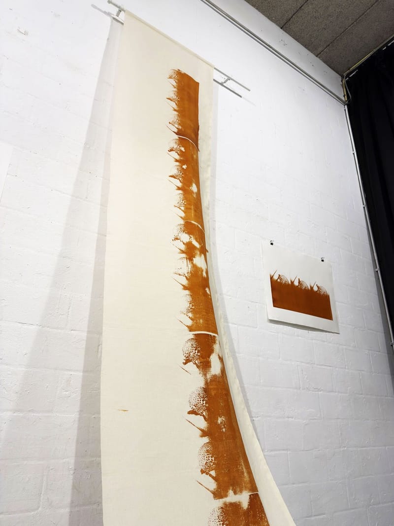 ‘Bixa orellana’ ink on cotton textile. Silk-screen