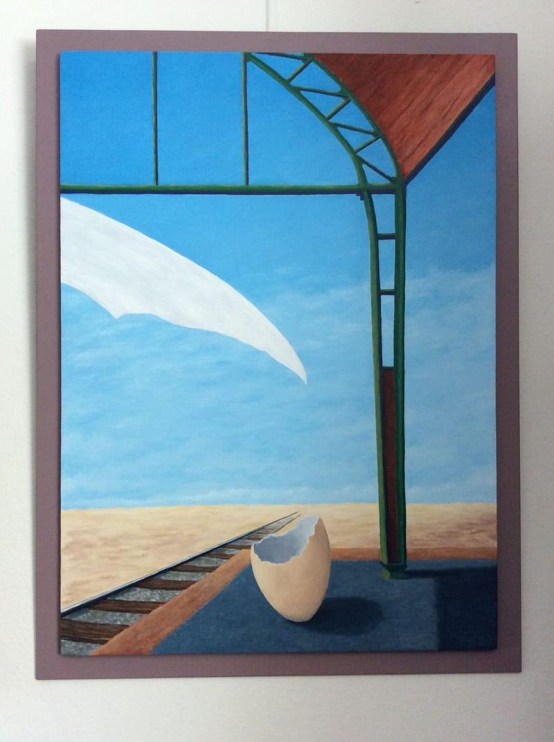 23.11 Adieu  55 x 40cm  olieverf op paneel.