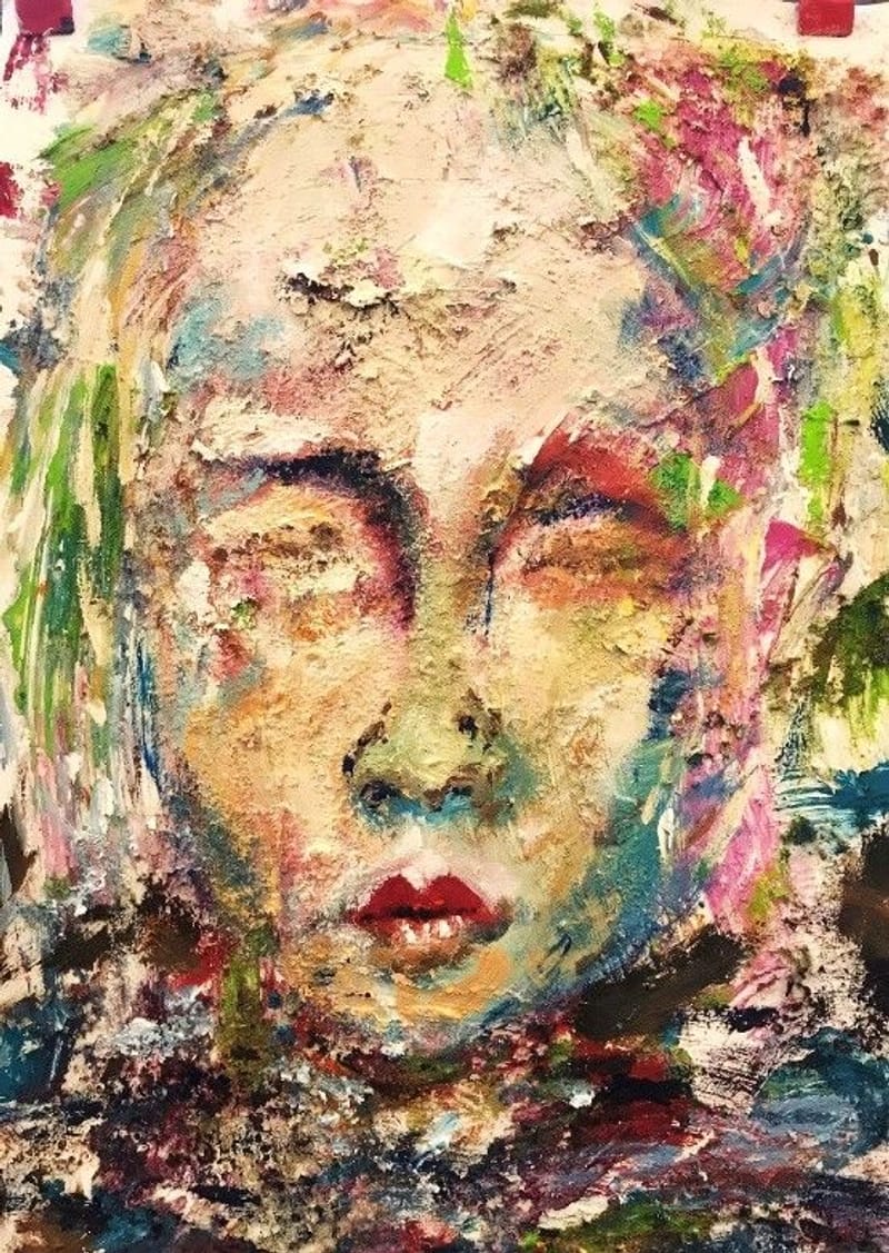 Boy, mixed media op papier (41x51 cm)