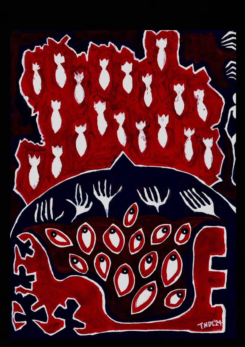 "Stop this Rain" - 4 - Acrylic on Paper