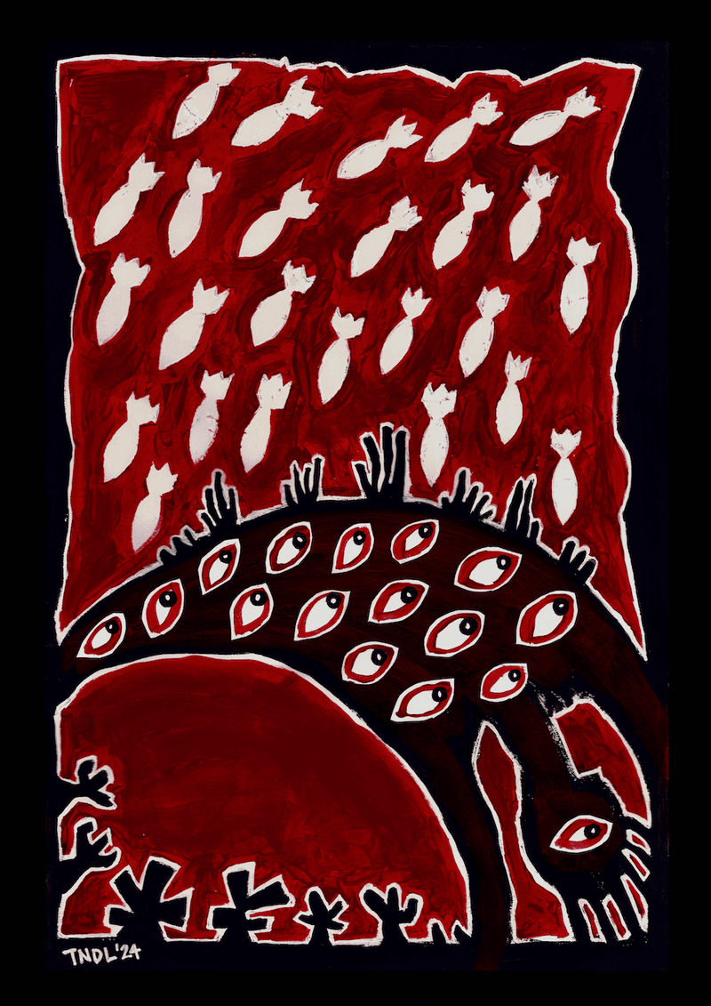 "Stop this Rain" - 1 - Acrylic on Paper