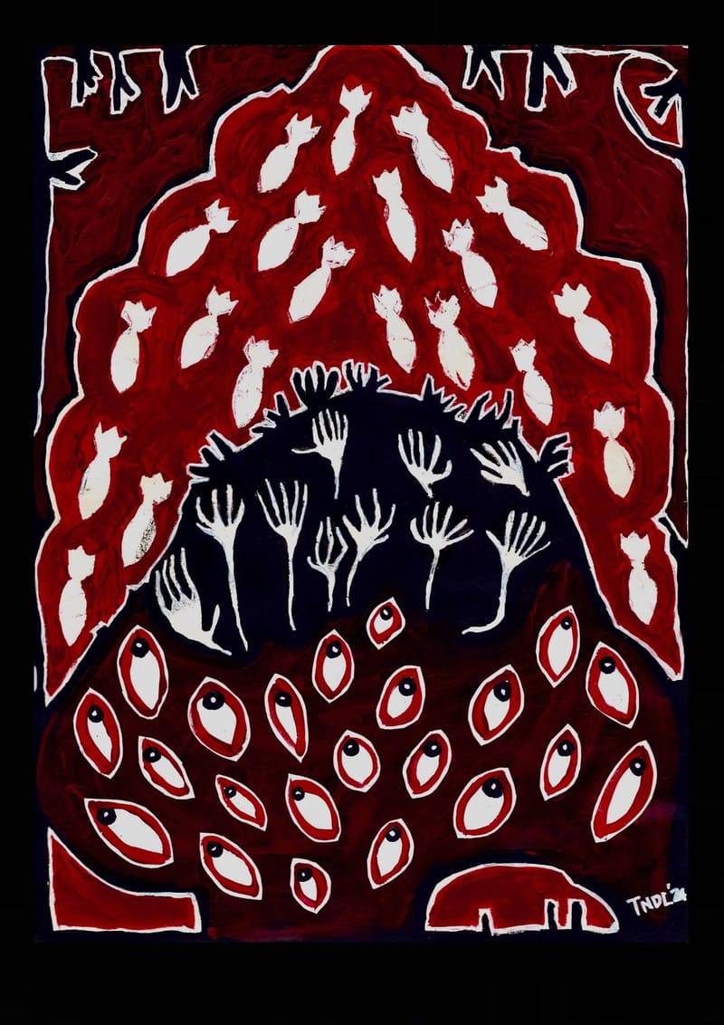 "Stop this Rain" - 2 - Acrylic on Paper