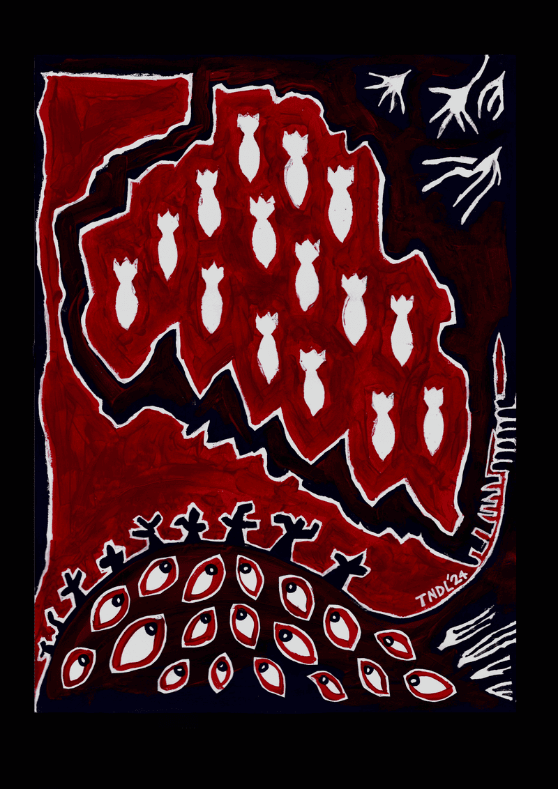 "Stop this Rain" - 3 - Acrylic on Paper