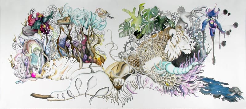 Out of the eater, something to eat, 80 x 183 cm