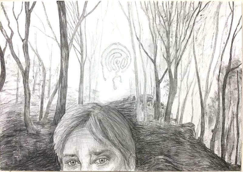 Stemmen | In het woud 2021 70 x 100 cm.