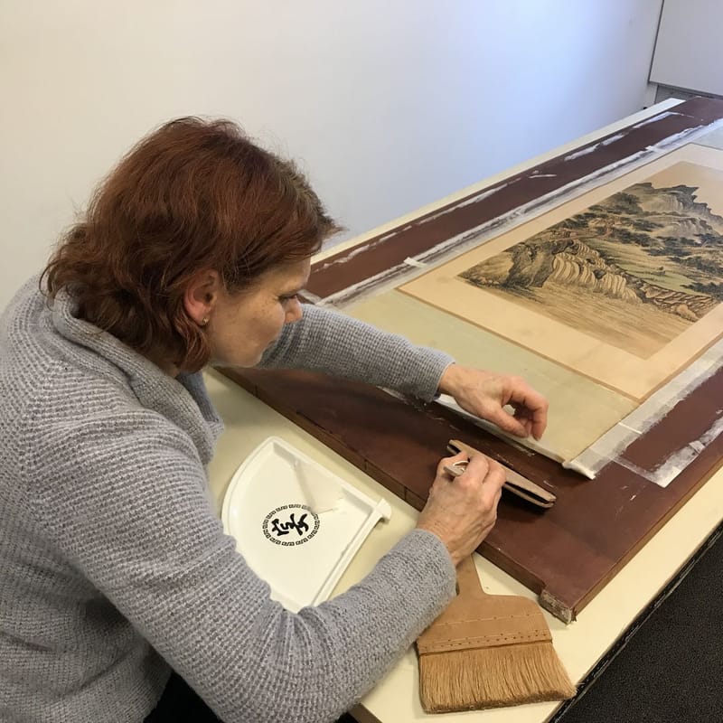 restauratie Kakemono (Japanse rolschildering)