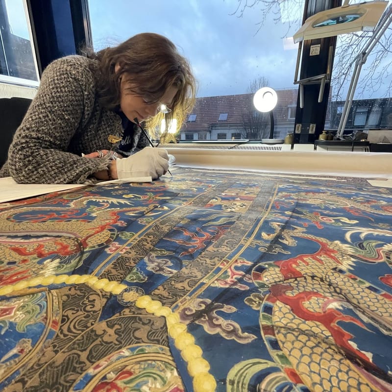 restauratie Chinese rolschildering