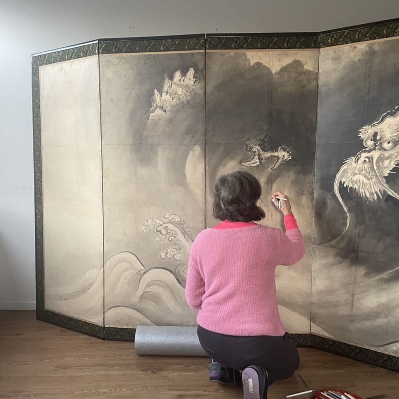 restauratie Byobu (kamerscherm)