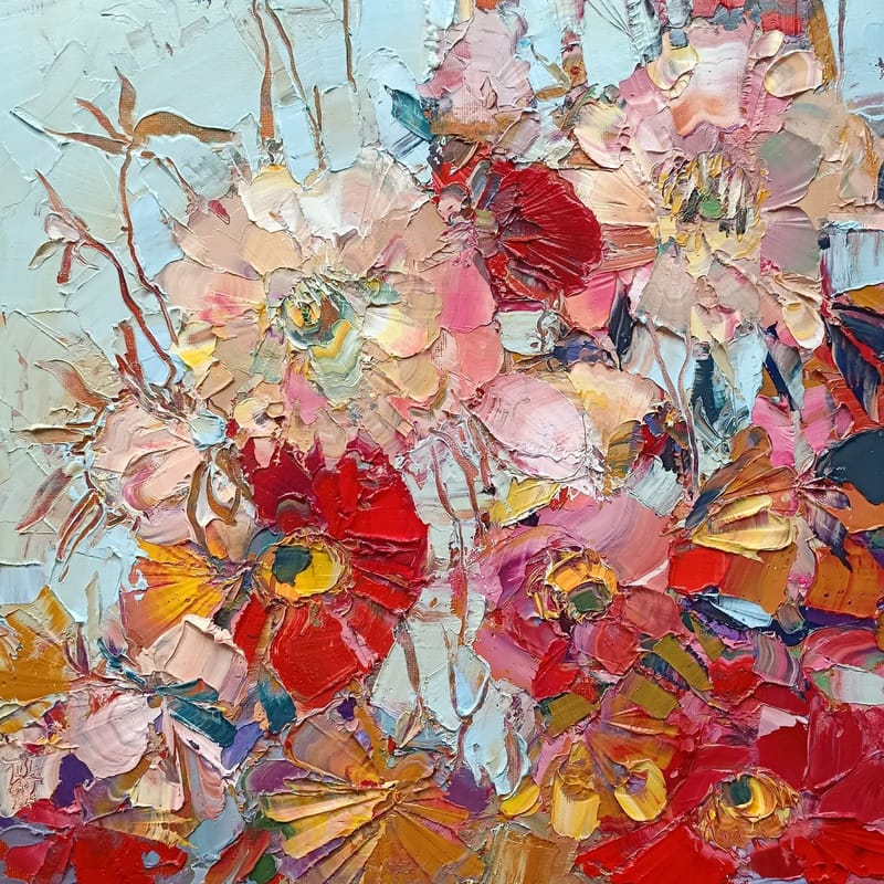 Bloemen compositie -semi abstract Nr.09