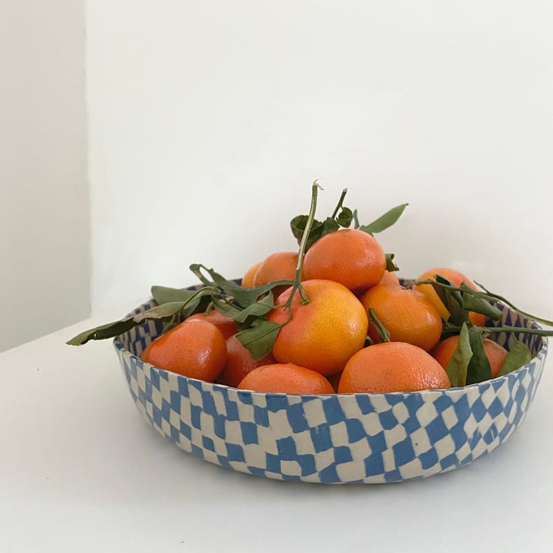 Schaal blokjes blauwwit sfeer