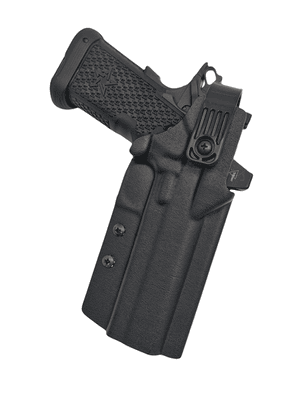 Level 2 Duty Holster DARA HOLSTERS Springfield Armory ECHELON 4.5F mit Gewindelauf - Rechtshand - Set mit Beingurt