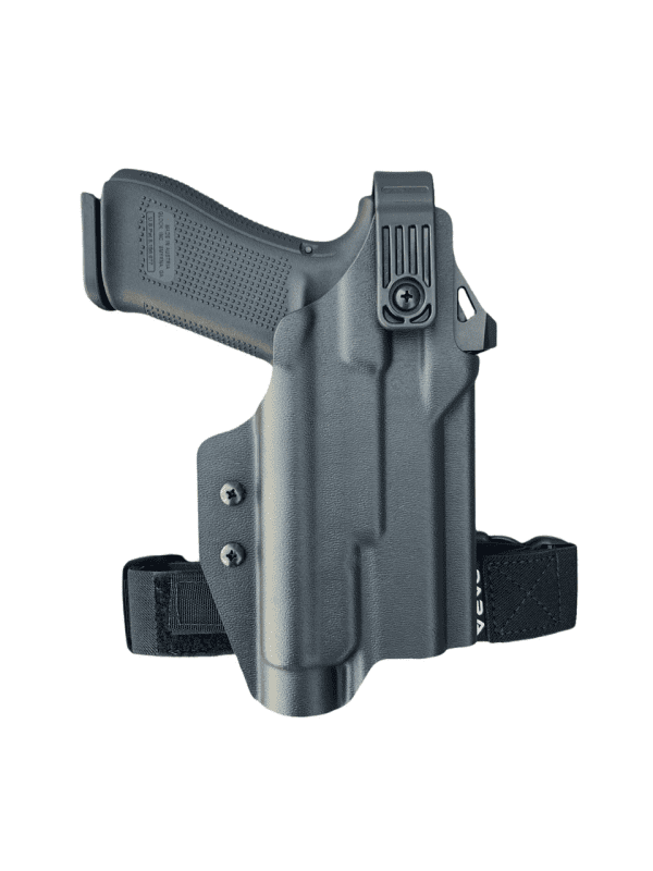 Light Bearing Level 2 Duty Holster DARA HOLSTERS Springfield Armory ECHELON 4.5F mit Gewindelauf mit Streamlight TLR-1 / TLR-1 HL - Regular Hood - Rechtshand - Set mit Beingurt, Bild 1