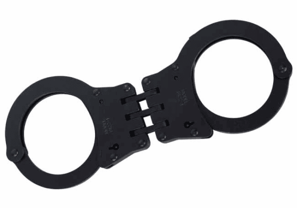 Handschellen TCH Modell 812B - Schlüsselloch beidseitig, mit Gelenk, schwarz, Bild 1