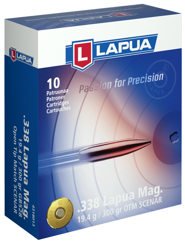 Büchsenpatrone LAPUA .338 Lapua Magnum, 300grs Scenar OTM, VE 10 Schuss, Bild 1