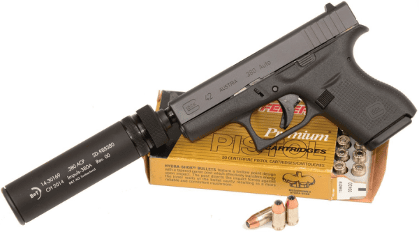 Schalldämpfer B&T Impuls-VA Mini 9mm Para, .380 ACP - zu zu Glock 42, Glock 43, SIG SAUER P238, Bild 2