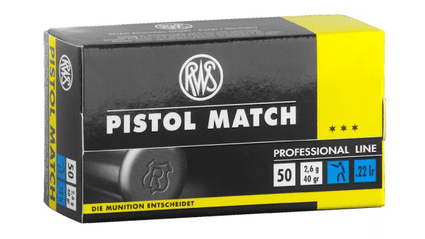 Randfeuerpatrone RWS Professional Line Pistol Match 2.6 g / 40 gr .22 lr - VE 50 Schuss, Bild 1
