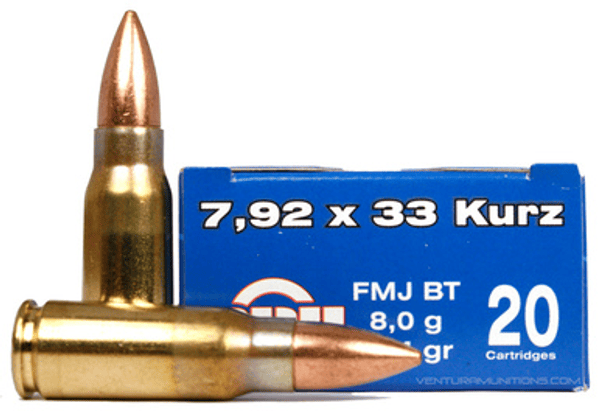 Büchsenpatrone PPU Prvi Partizan 124gr FMJ 7.92x33mmKurz - VE 20 Schuss, Bild 1
