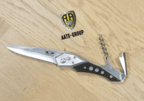 OCCASION Stellmesser Mingyang mit integriertem Flaschenöffner und Korkenzieher, Klingenlänge 95mm, Bild 1