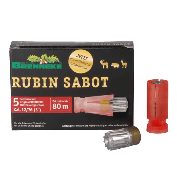 Flintenlaufpatrone Brenneke RubinSabot 28 g / 432 grs  12/76 - VE 5 Schuss, Bild 1