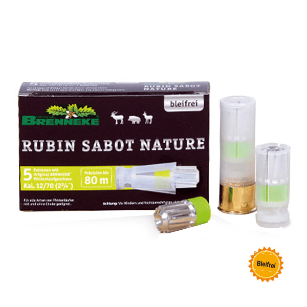 Flintenlaufpatrone Brenneke Rubin Sabot nature 19 g / 293 grs 12/70 - VE 5 Schuss, Bild 1