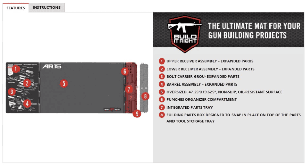 Oversize Waffenmatte mit Teileorganisation REAL AVID MASTER ARMORER'S MAT, Bild 2