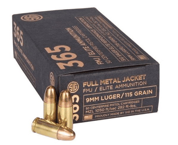 Pistolenpatrone SIG SAUER Elite Ball 365 115gr FMJ 9mm Para - VE 50 Schuss, Bild 1