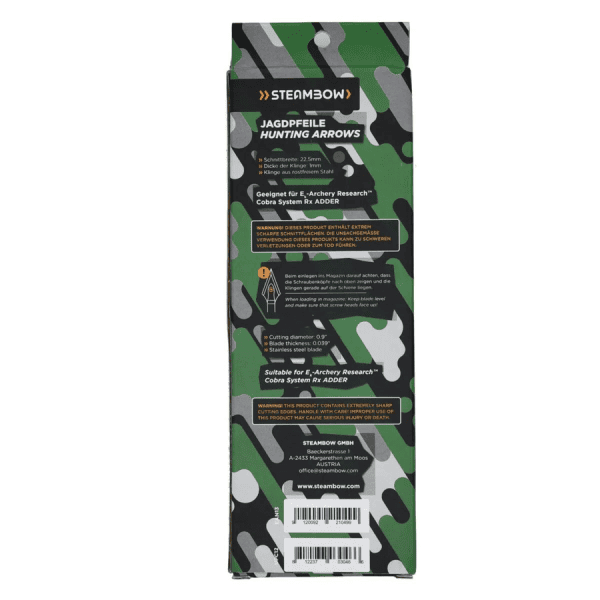 Jagdpfeile STEAMBOW für Ek-Archery Research RX ADDER – Set 5 Stk., Bild 2