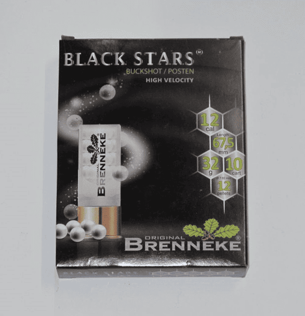 Schrotpatrone Brenneke BLACK STARS Buckshot HV 12p 7.65mm 12/67.5 - VE 10 Schuss, Bild 1