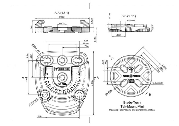 Tek-Mount Mini 360 Insert Disk BLADE-TECH, Bild 2