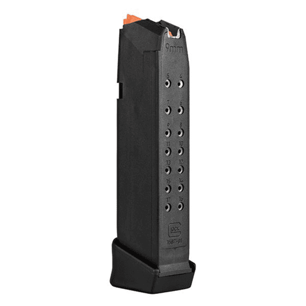 Magazin GLOCK 17 9mm Para - 17+2 Schuss - Schwarz - mit orangem Zubringer, Bild 1