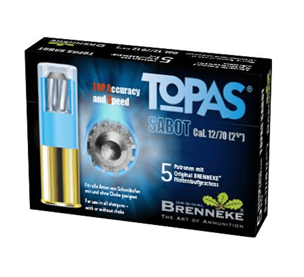 Flintenlaufpatrone Brenneke TOPAS Sabot 20g 309gr 12/70 - VE 5 Schuss, Bild 1