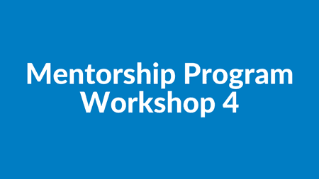 Mentorship Program Workshop 4