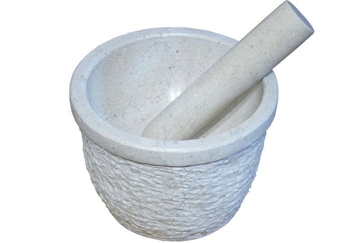 Handmade stone mortar and pestle