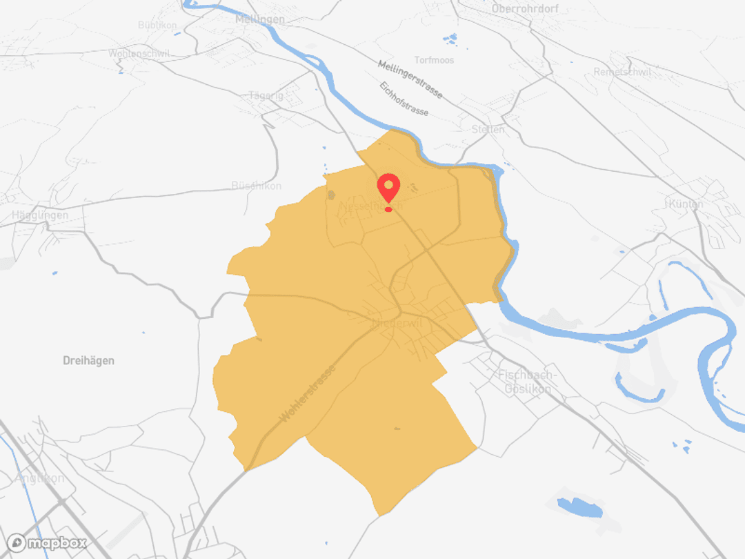 Niederwil AG - ÖV und Reuss vor der Tür