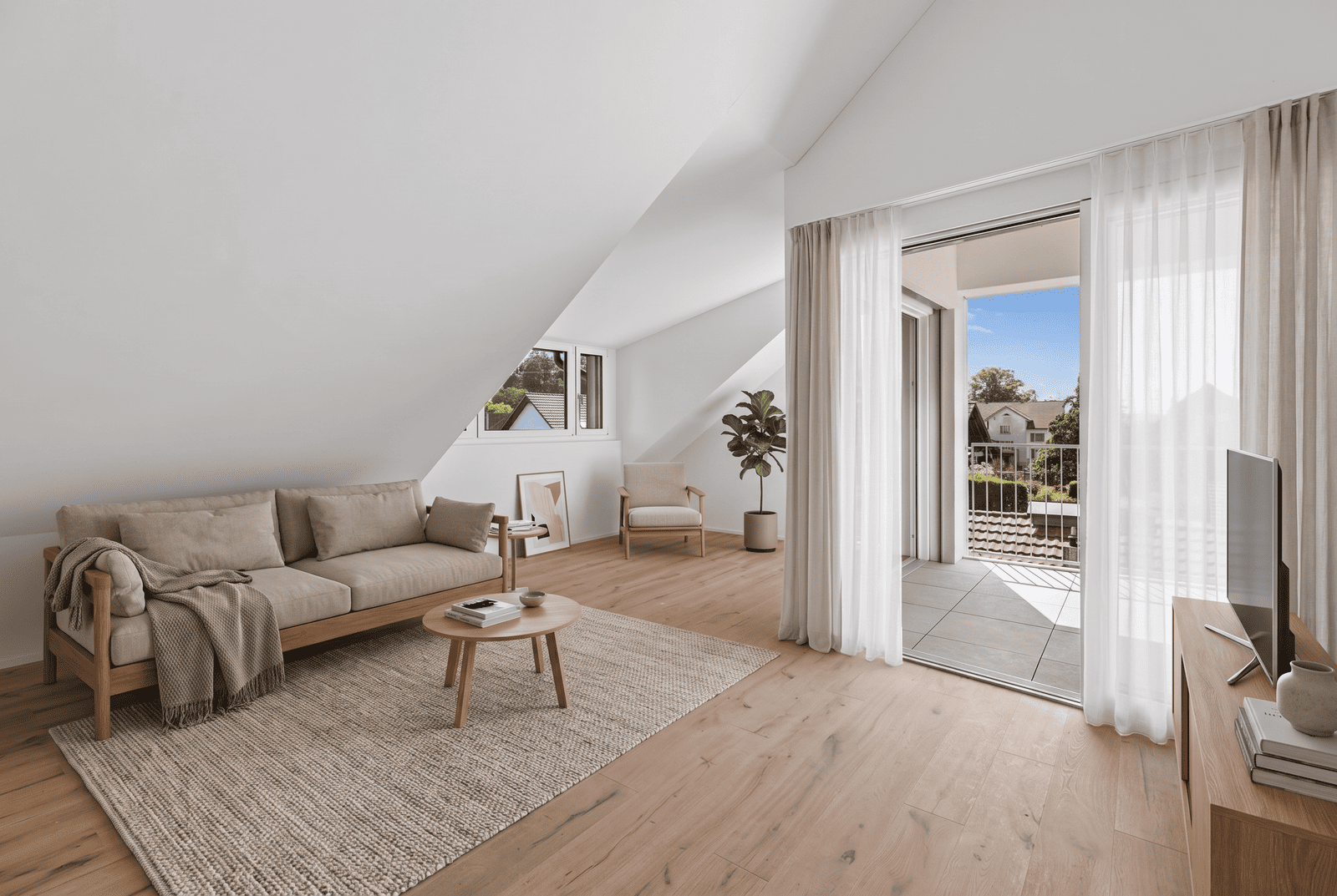 Moderne 3.5-Zimmer-Dachwohnung – lichtdurchflutet & einladend — Ansicht 3