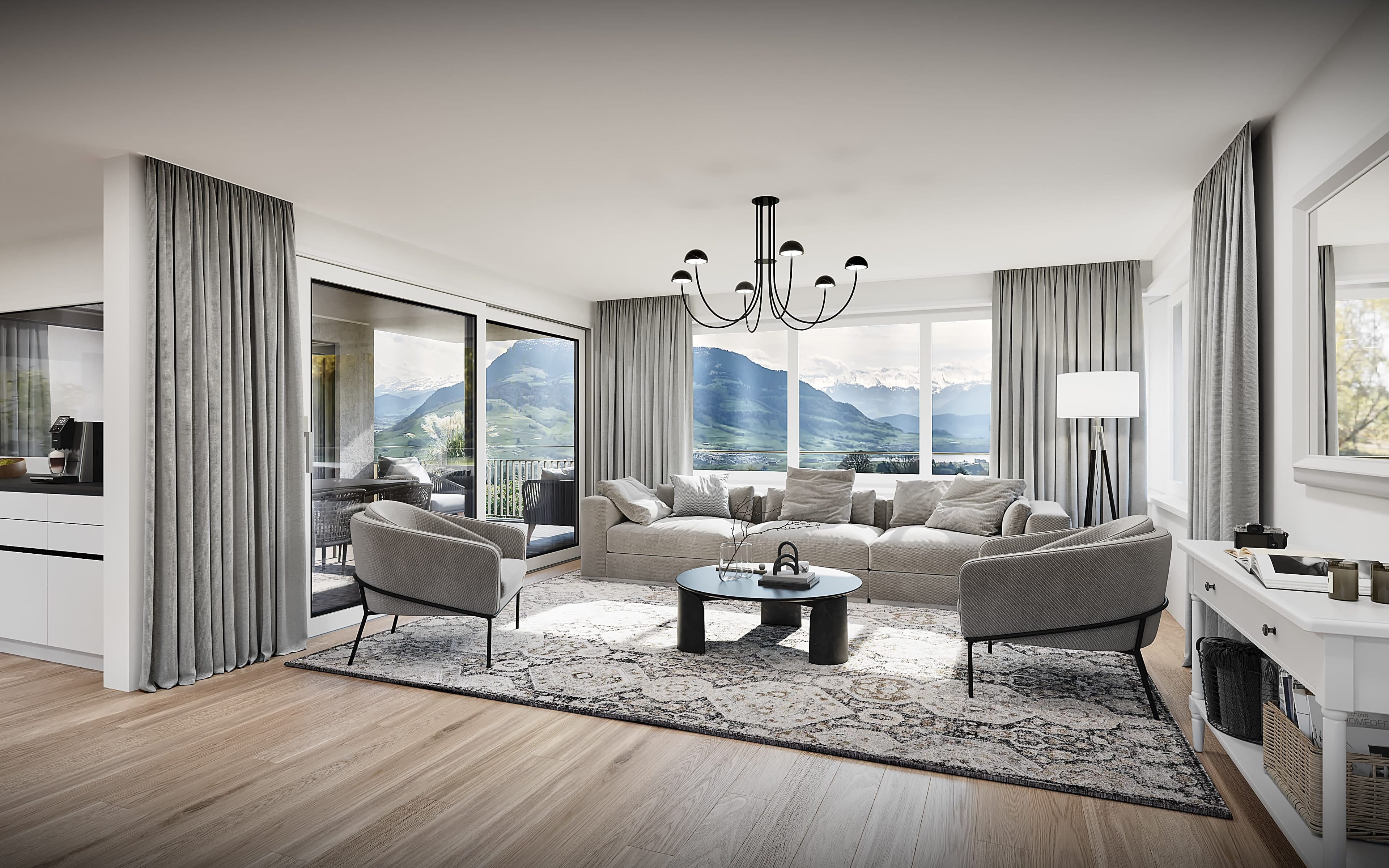 Exklusives Wohnen über zwei Ebenen – Luxus-Duplexwohnung mit Alpenblick in Udligenswil - Bild 3