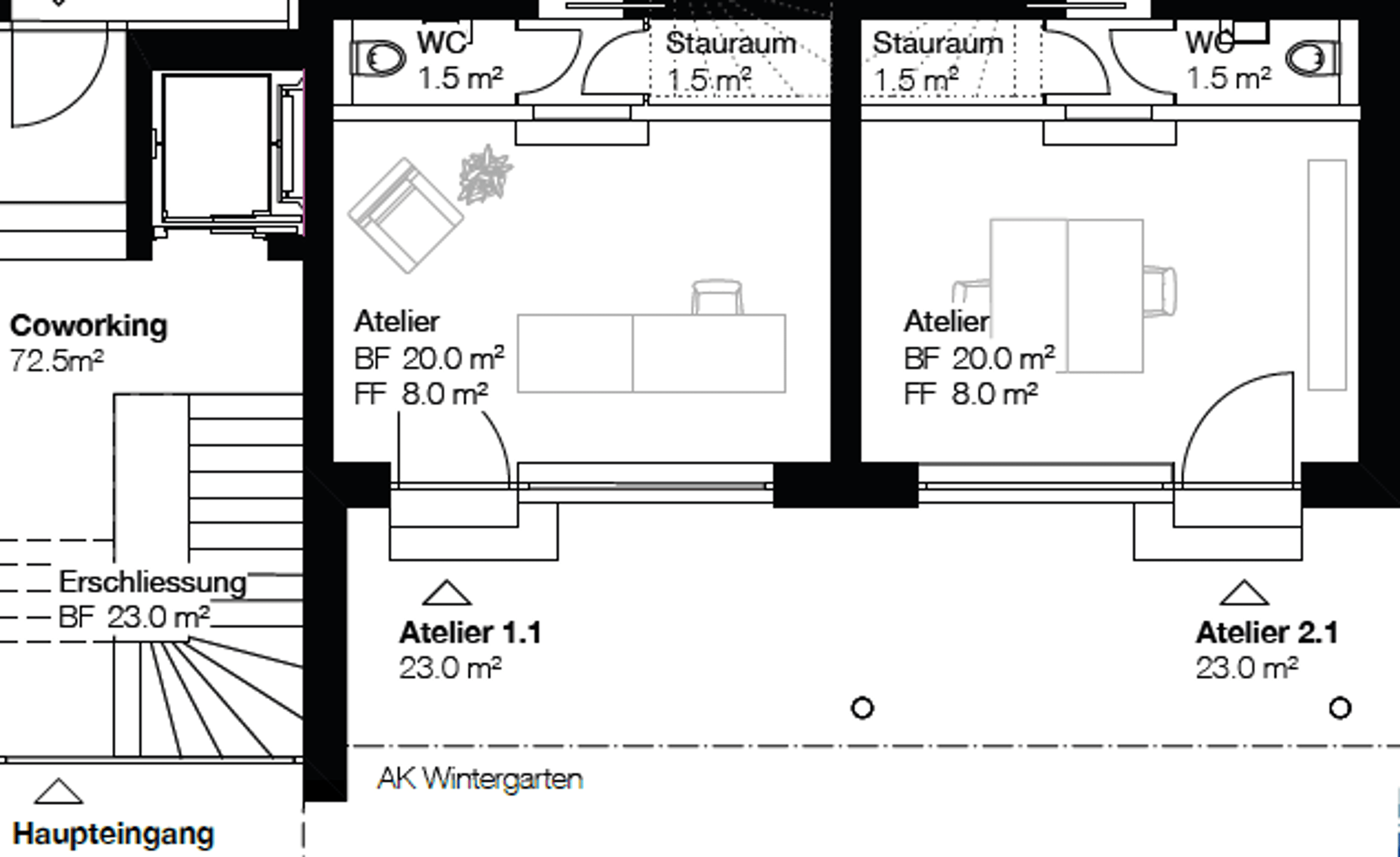 Atelier / Büro 2 - 3
