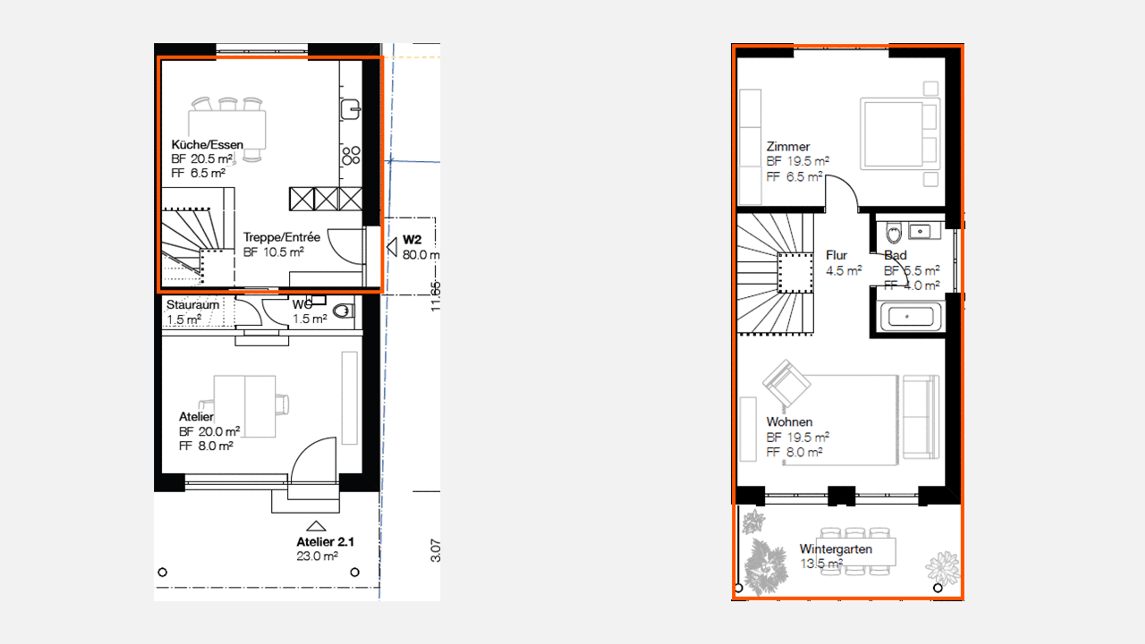 Moderne 3-Zimmer Maisonettewohnung mit Wintergarten (W2) - 3