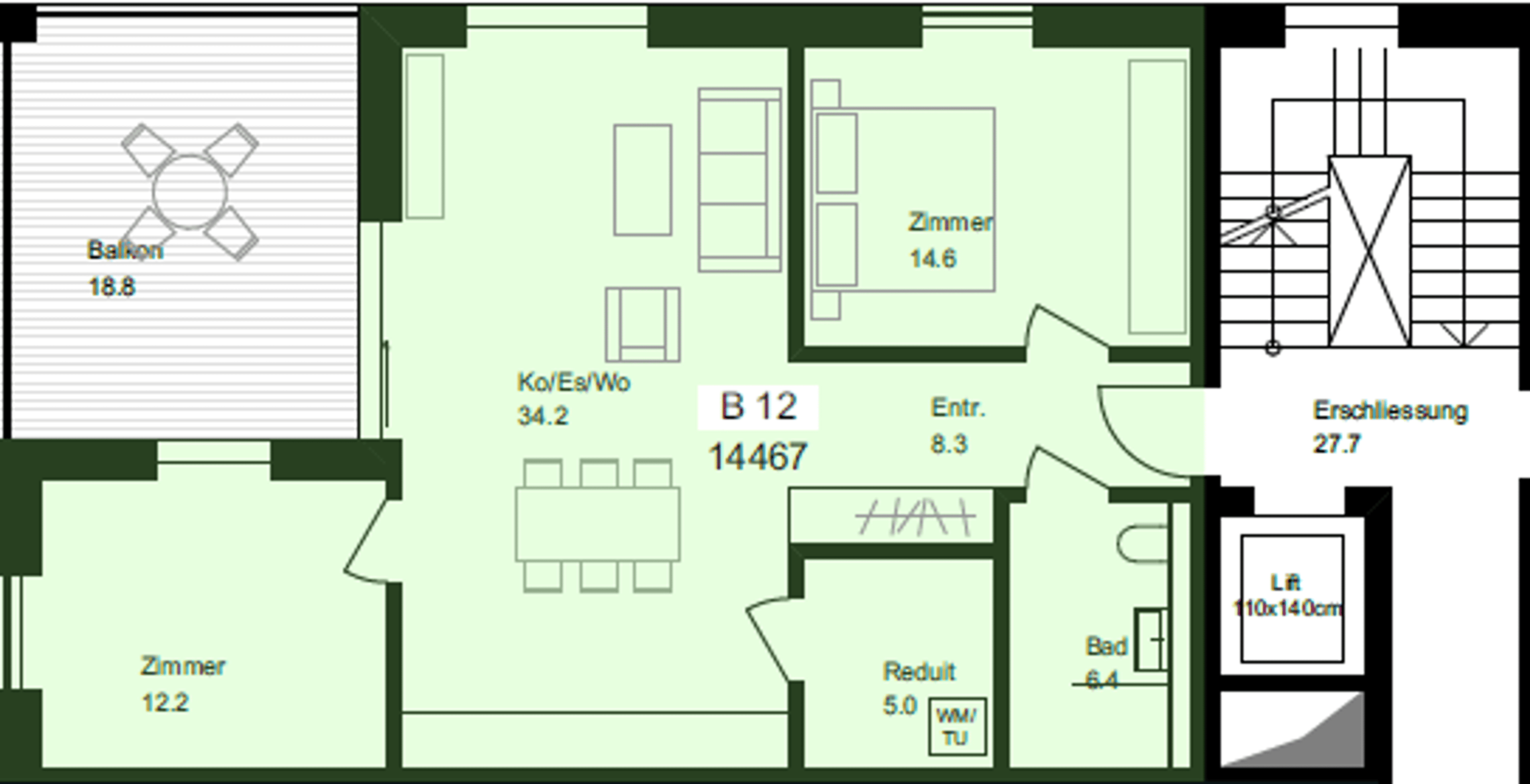 Neubauwohnung mit Panoramafenstern und gedecktem Balkon - 5