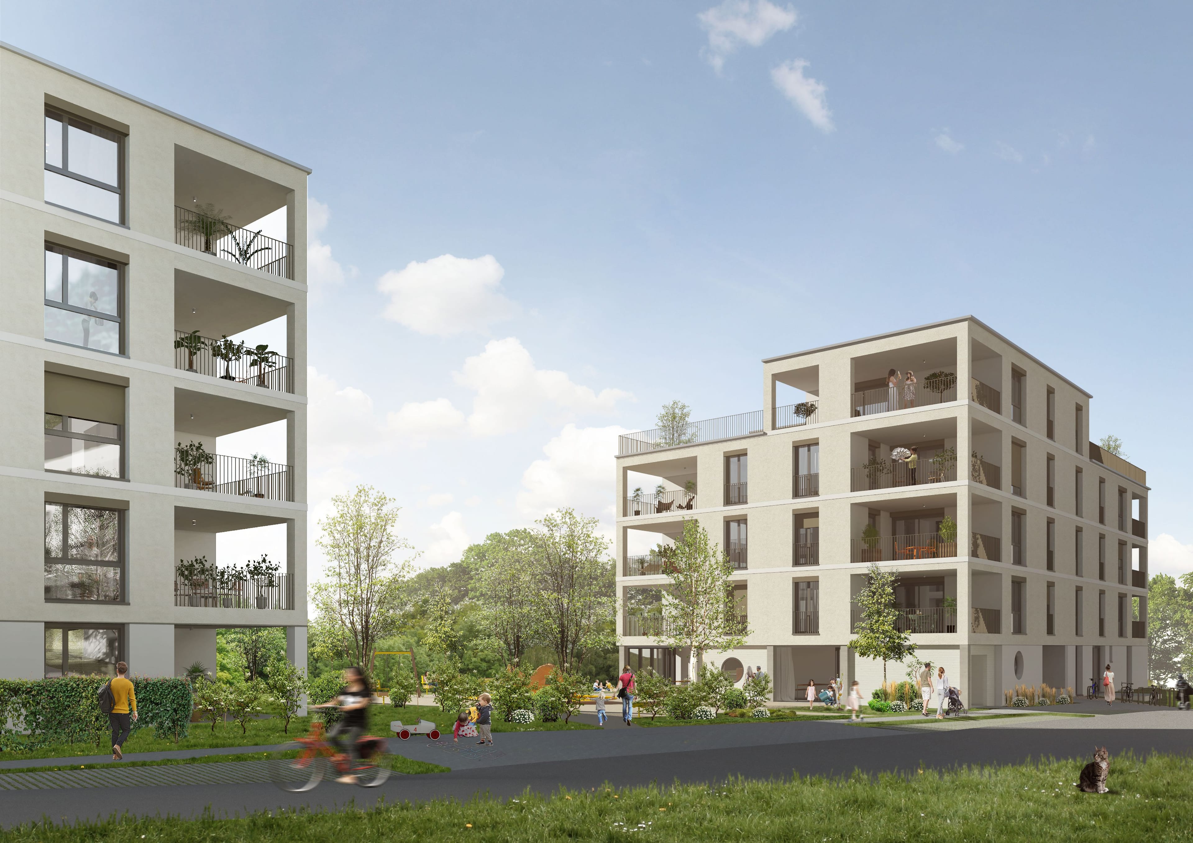 Neubauwohnung mit Panoramafenstern und gedecktem Balkon - 2
