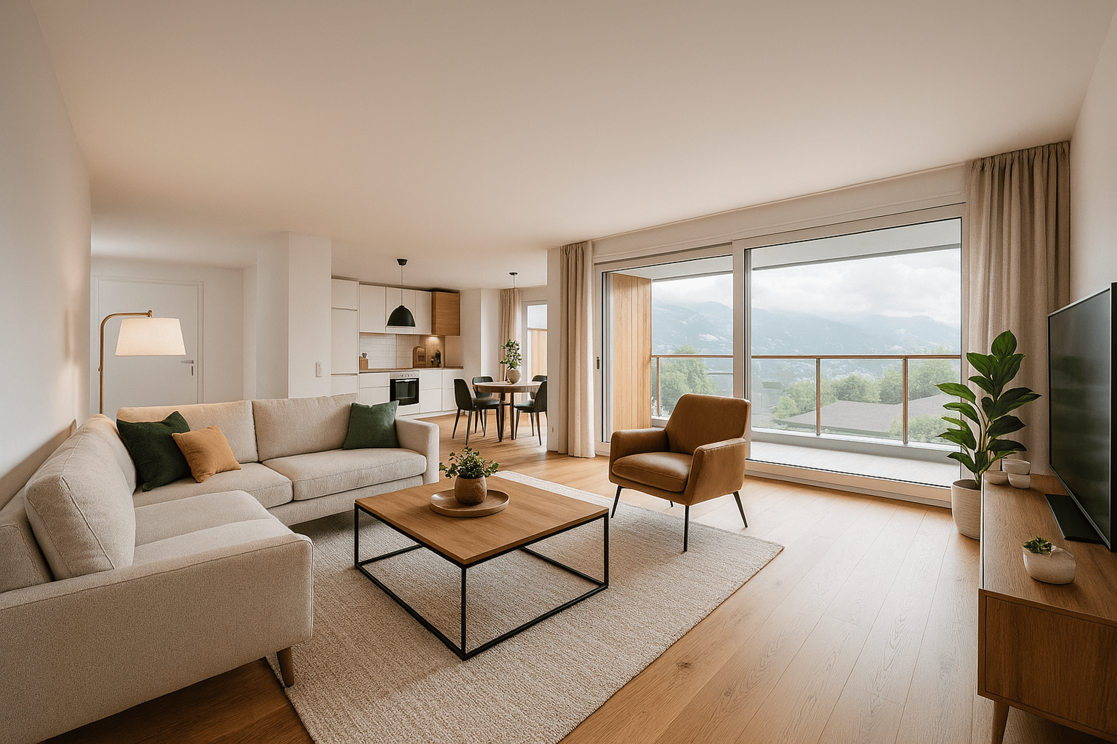 Moderne 5.5-Zimmer Gartenwohnung in Zeneggen mit Bergblick - Bild 1