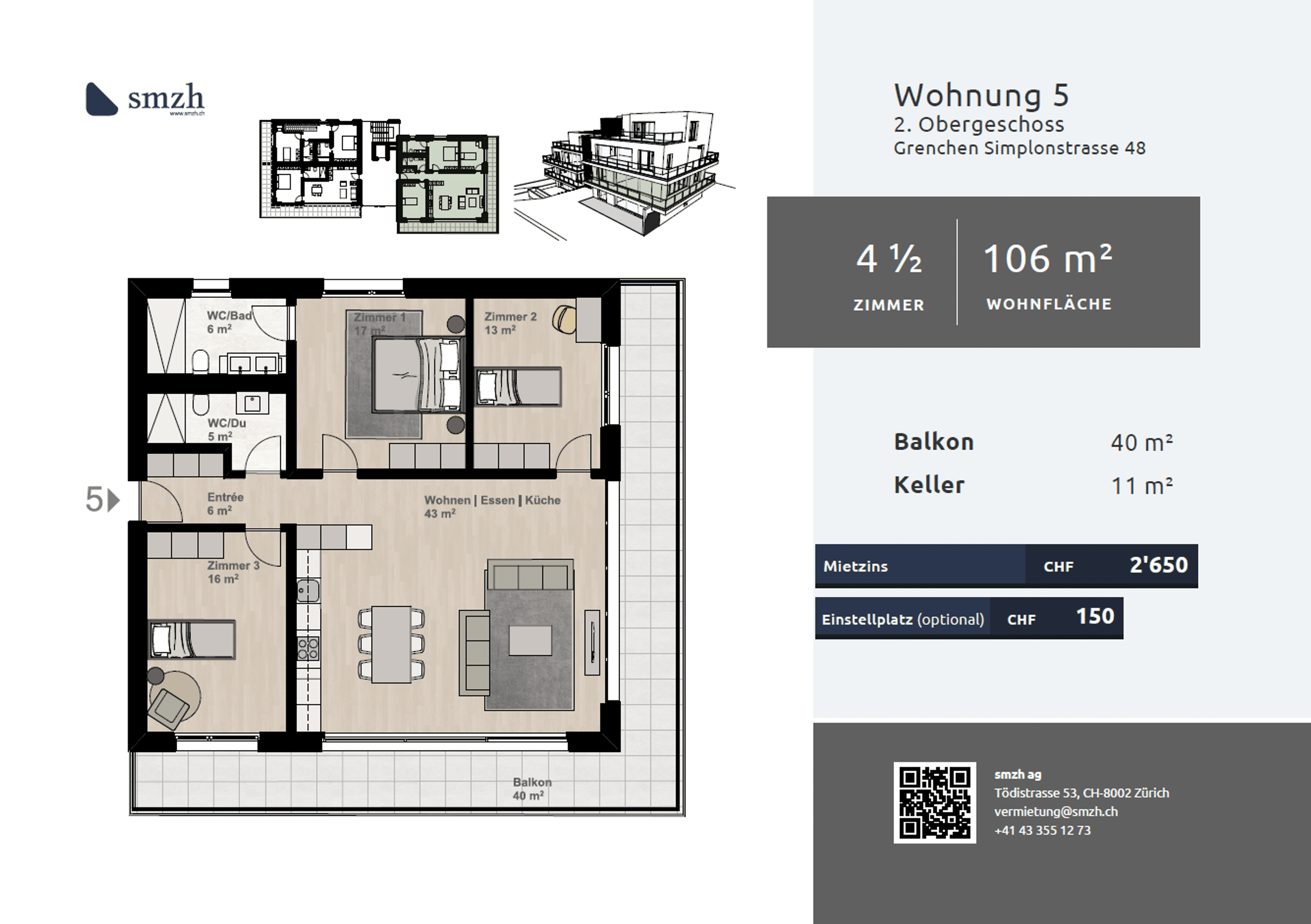 Moderne 4.5-Zimmer Wohnung in Grenchen mit Balkon - 3