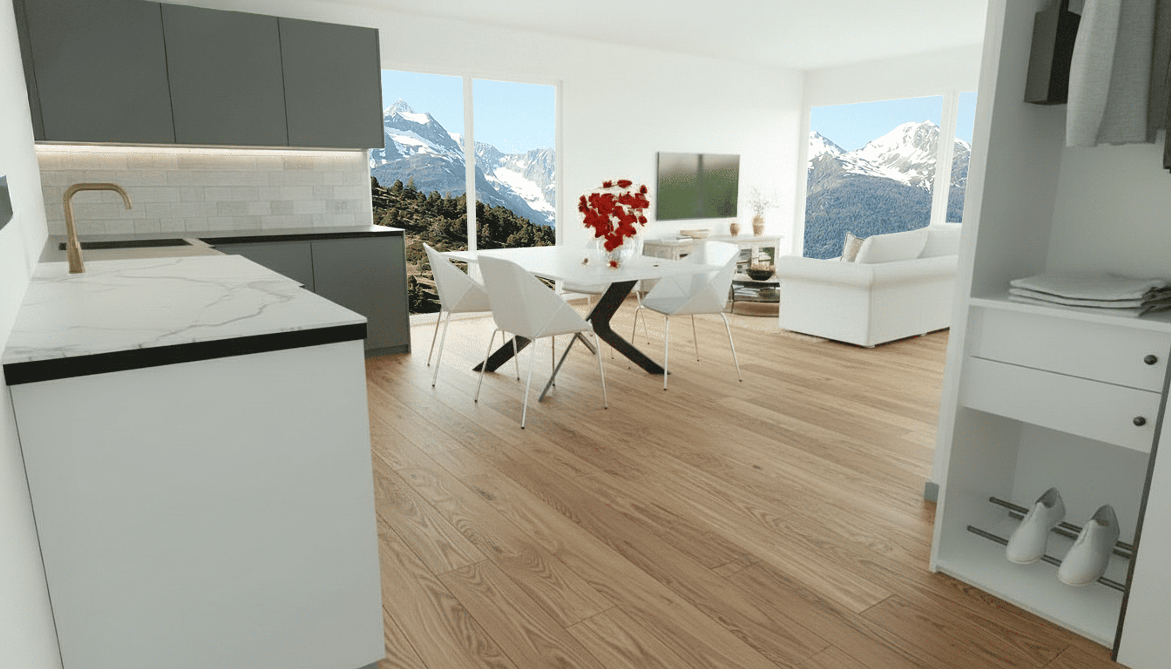 2.5 Zimmerwohnung im Neubau-Mehrfamilienhaus mit Bergsicht in Zeneggen - Bild 6
