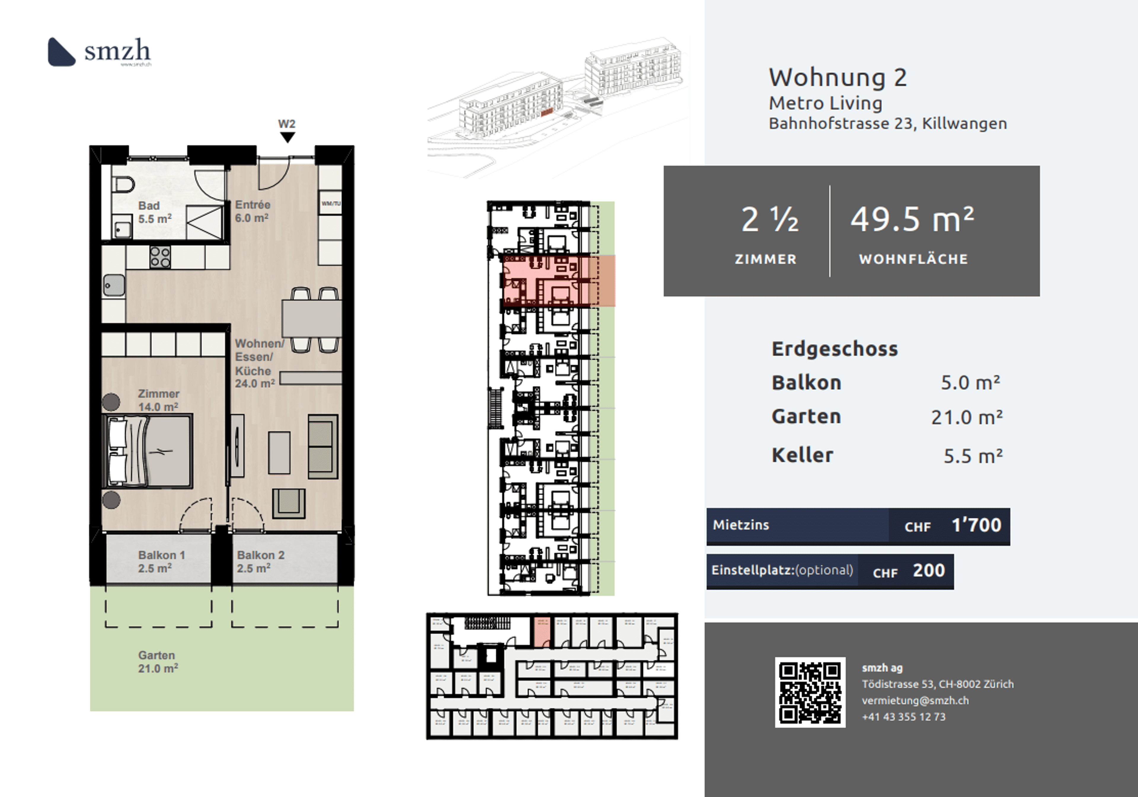 1.5-Zimmer-Gartenwohnung mit Stil in Killwangen mieten - 2