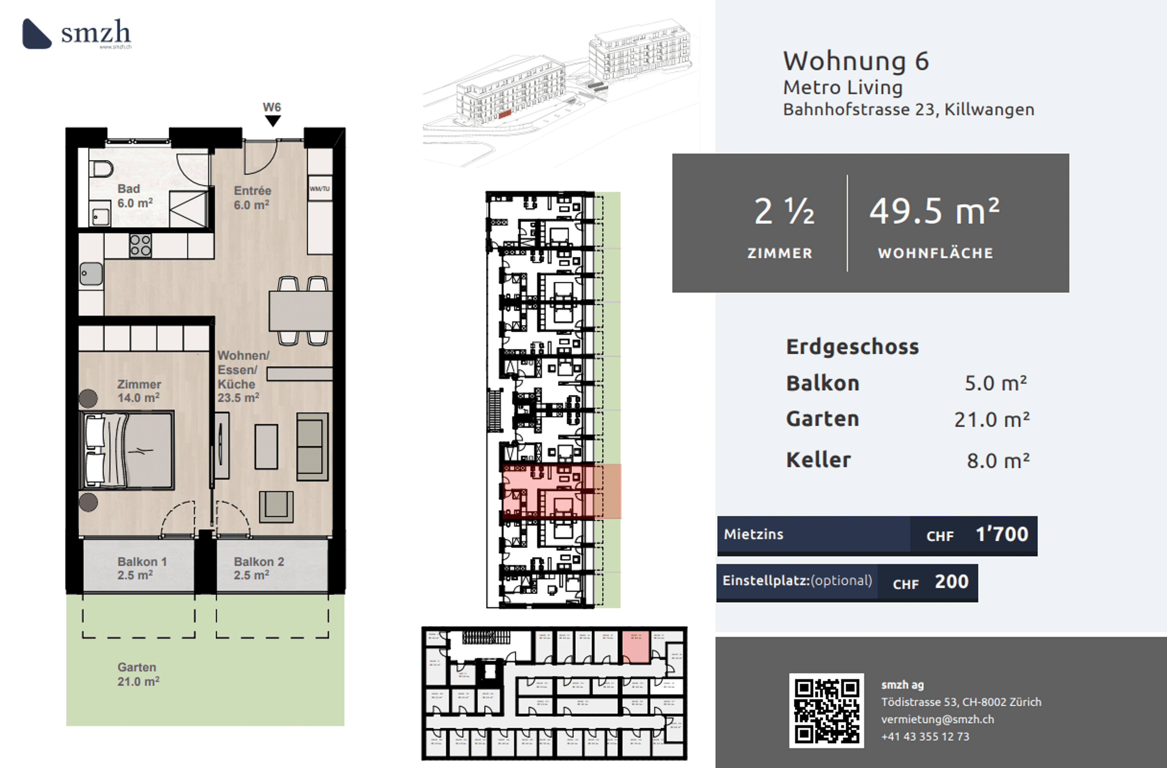 2.5-Zimmer-Gartenwohnung in Killwangen - urban & nah am Bahnhof - 2