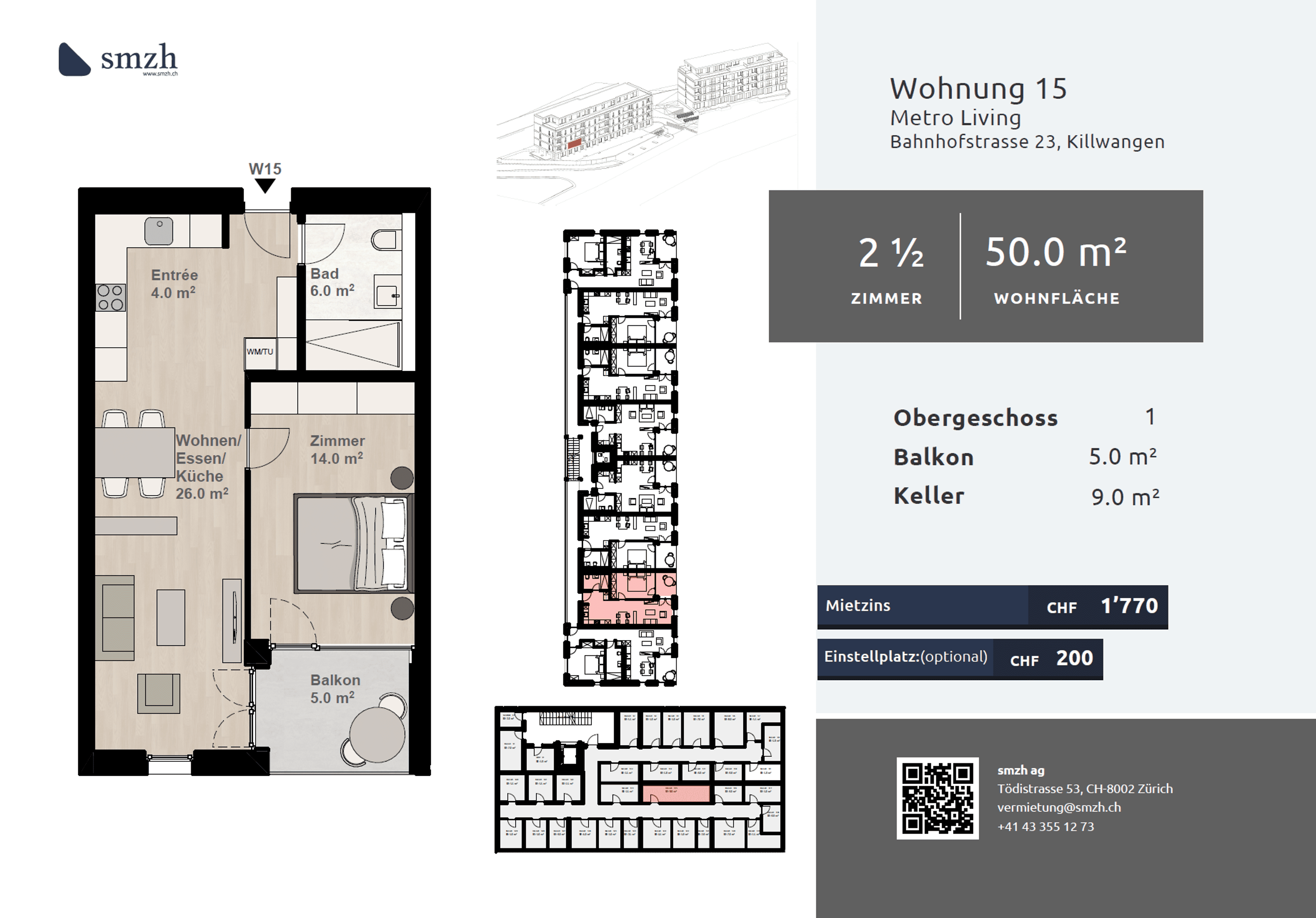 2.5-Zi. Minergie-Wohnung mit Balkon in Killwangen mieten - Bild 2